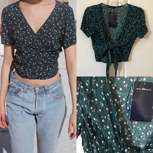 Brandy Melville Tops - Brandy Melville Rae Wrap Tie Top